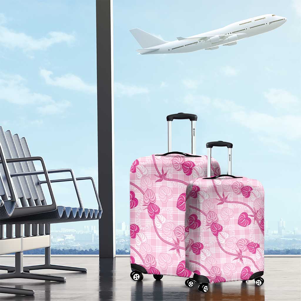 Anthurium Pikake Ti Leaf Palaka Luggage Cover Pink Version