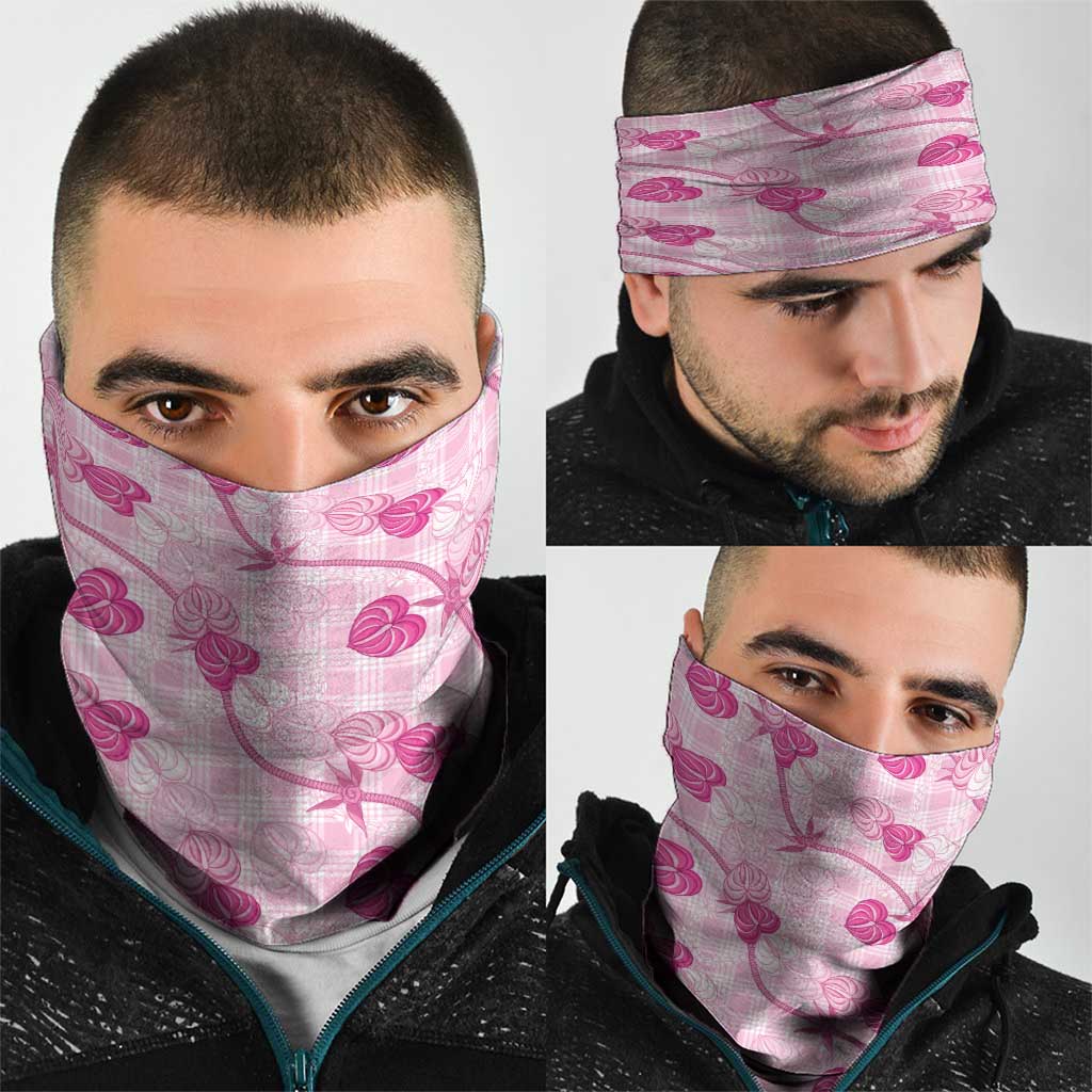 Anthurium Pikake Ti Leaf Palaka Neck Gaiter Pink Version LT01 - Polynesian Pride