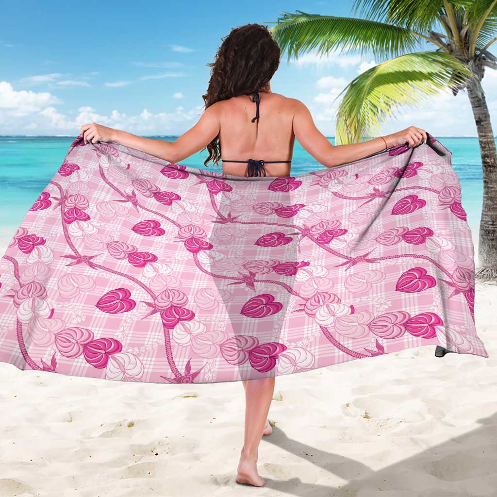Anthurium Pikake Ti Leaf Palaka Sarong Pink Version LT01 - Polynesian Pride