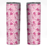 Anthurium Pikake Ti Leaf Palaka Skinny Tumbler Pink Version LT01 Pink - Polynesian Pride