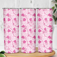 Anthurium Pikake Ti Leaf Palaka Skinny Tumbler Pink Version LT01 - Polynesian Pride