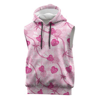 Anthurium Pikake Ti Leaf Palaka Sleeveless Hoodie Pink Version LT01 Pink - Polynesian Pride