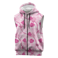 Anthurium Pikake Ti Leaf Palaka Sleeveless Zip Hoodie Pink Version