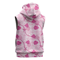 Anthurium Pikake Ti Leaf Palaka Sleeveless Zip Hoodie Pink Version