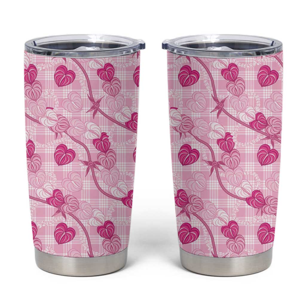 Anthurium Pikake Ti Leaf Palaka Tumbler Cup Pink Version LT01 Pink - Polynesian Pride