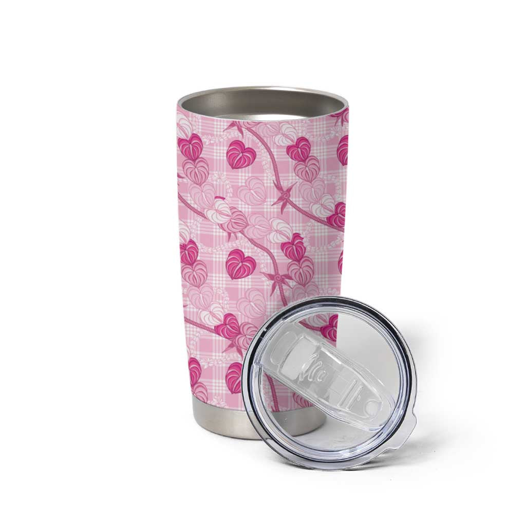 Anthurium Pikake Ti Leaf Palaka Tumbler Cup Pink Version LT01 - Polynesian Pride