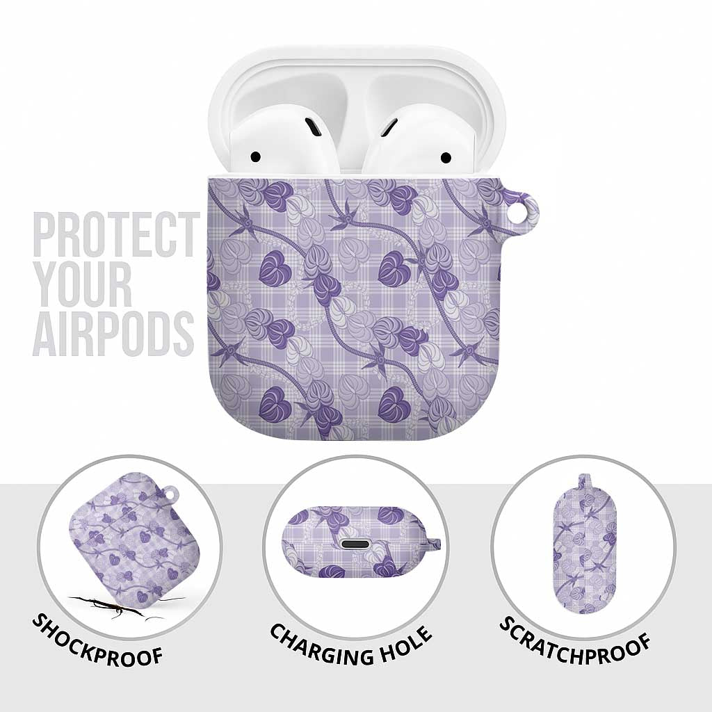 Anthurium Pikake Ti Leaf Palaka AirPods Case Purple Version LT01 - Polynesian Pride