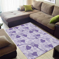 Anthurium Pikake Ti Leaf Palaka Area Rug Purple Version