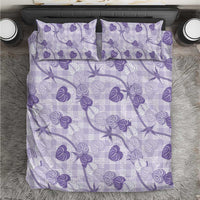 Anthurium Pikake Ti Leaf Palaka Bedding Set Purple Version LT01 Purple - Polynesian Pride