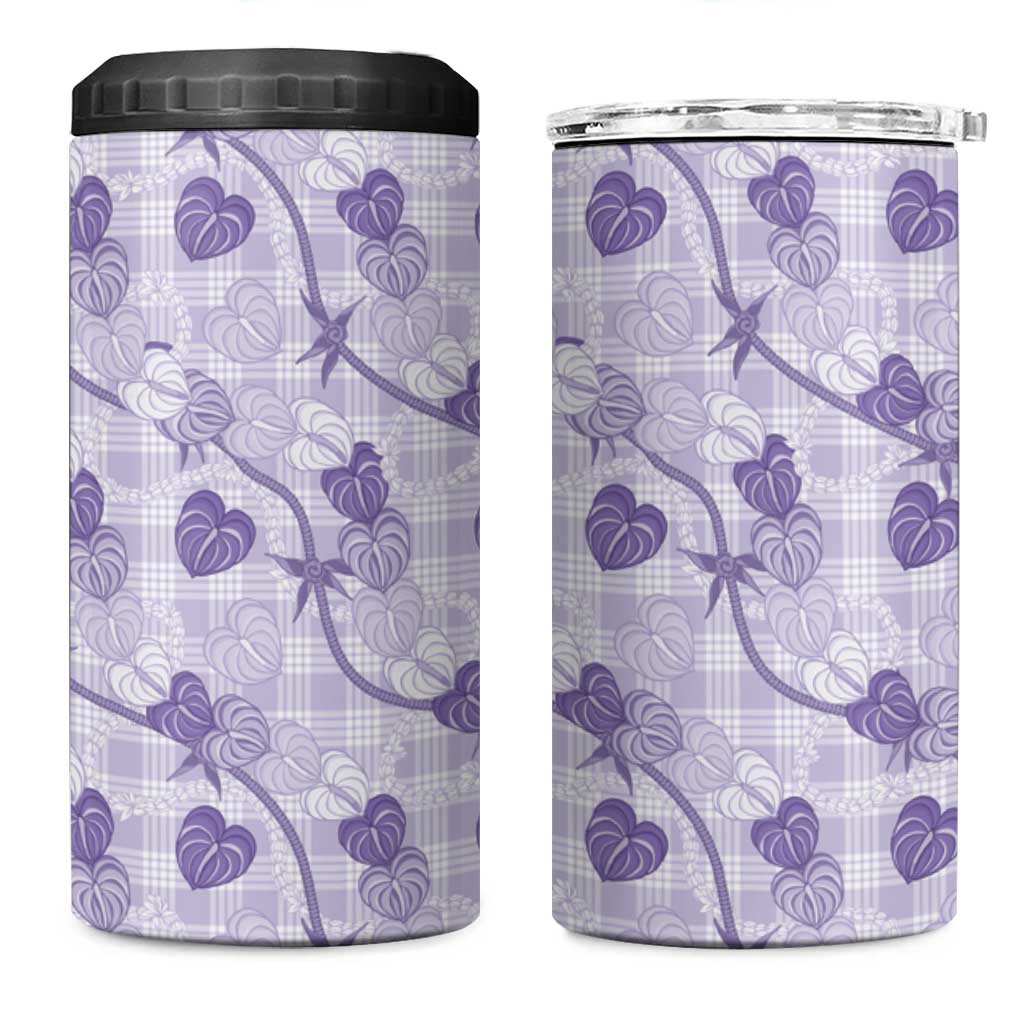 Anthurium Pikake Ti Leaf Palaka 4 in 1 Can Cooler Tumbler Purple Version LT01 One Size: 16 oz Purple - Polynesian Pride