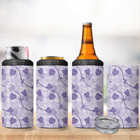 Anthurium Pikake Ti Leaf Palaka 4 in 1 Can Cooler Tumbler Purple Version LT01 - Polynesian Pride