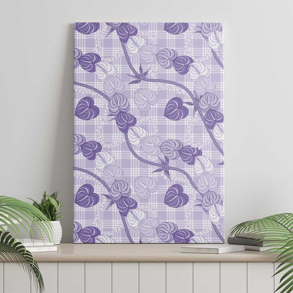 Anthurium Pikake Ti Leaf Palaka Canvas Wall Art Purple Version