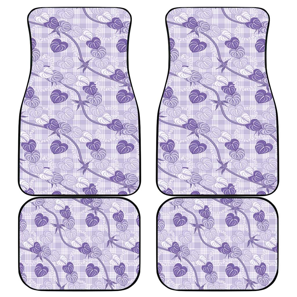 Anthurium Pikake Ti Leaf Palaka Car Mats Purple Version LT01 - Polynesian Pride