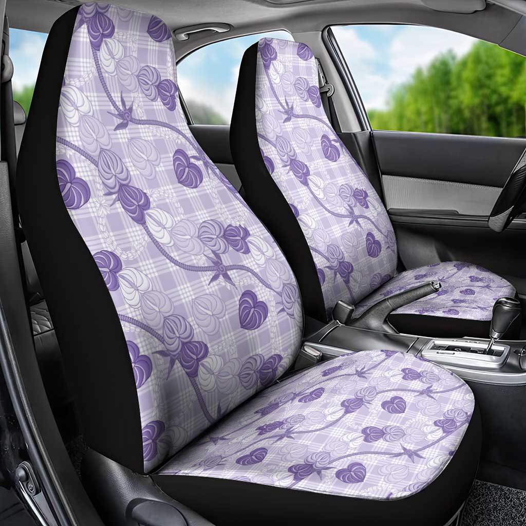 Anthurium Pikake Ti Leaf Palaka Car Seat Cover Purple Version LT01 - Polynesian Pride