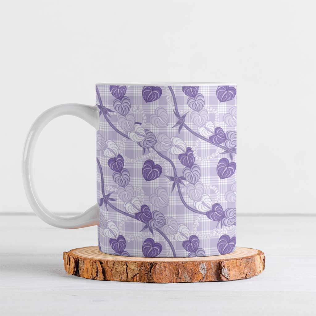 Anthurium Pikake Ti Leaf Palaka Ceramic Mug Purple Version