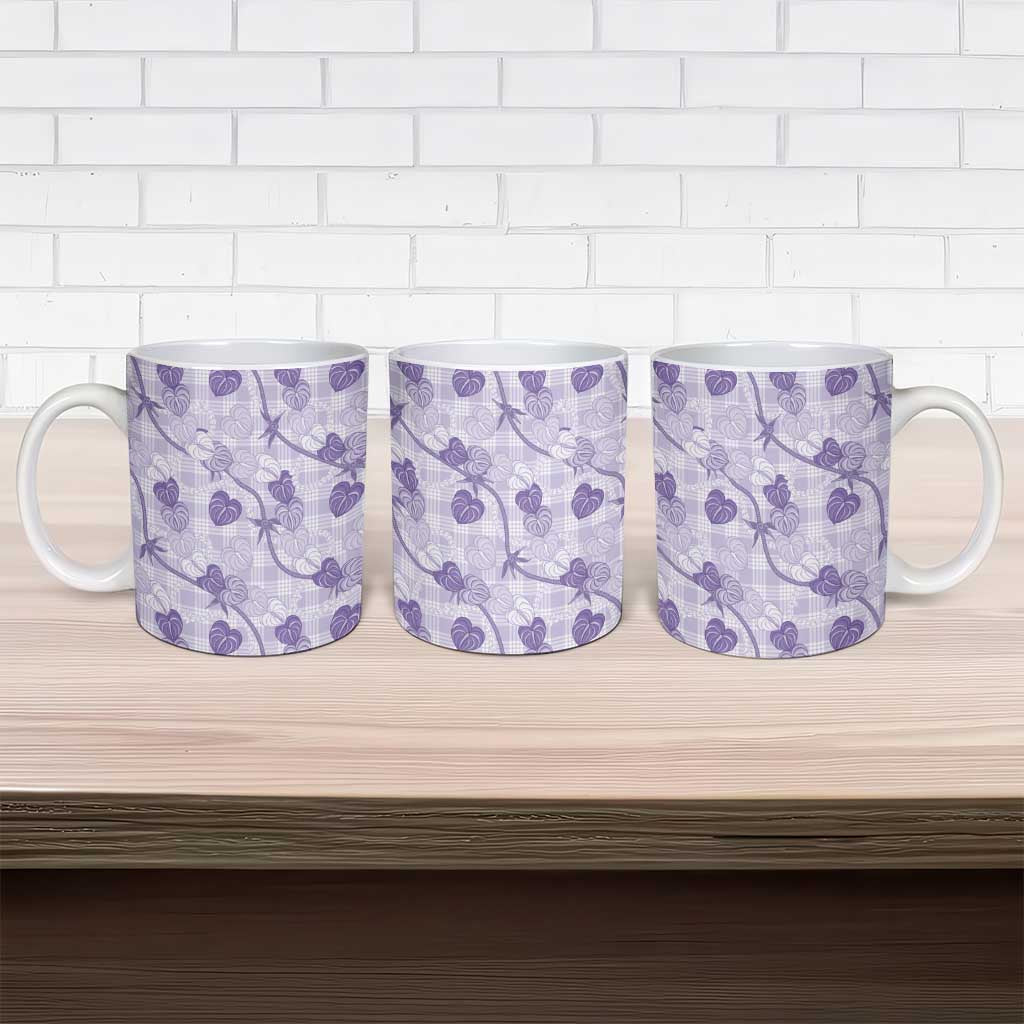 Anthurium Pikake Ti Leaf Palaka Ceramic Mug Purple Version