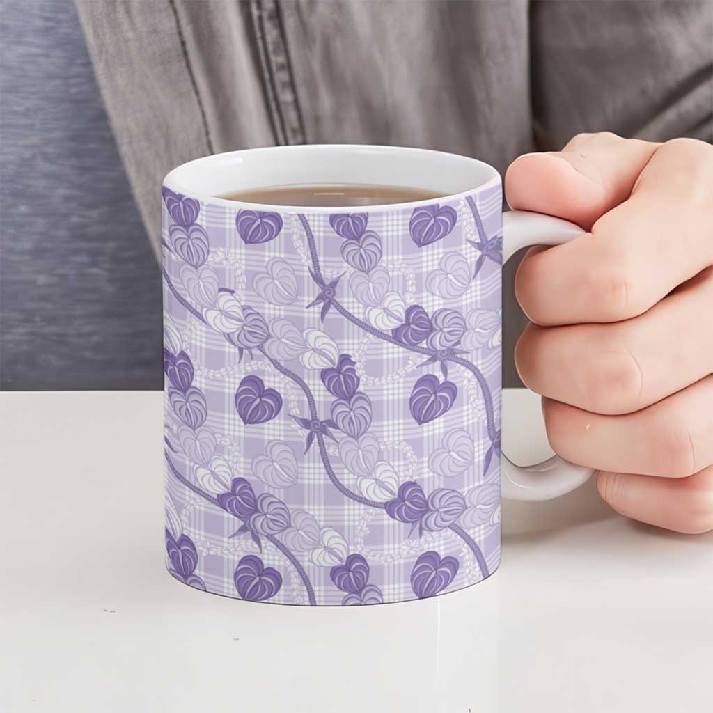 Anthurium Pikake Ti Leaf Palaka Ceramic Mug Purple Version