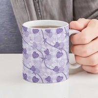 Anthurium Pikake Ti Leaf Palaka Ceramic Mug Purple Version