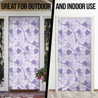 Anthurium Pikake Ti Leaf Palaka Door Cover Purple Version LT01 - Polynesian Pride