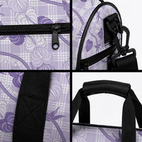 Anthurium Pikake Ti Leaf Palaka Duffle Bag Purple Version LT01 - Polynesian Pride