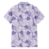 Anthurium Pikake Ti Leaf Palaka Family Matching Mermaid Dress and Hawaiian Shirt Purple Version