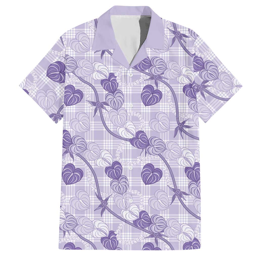Anthurium Pikake Ti Leaf Palaka Hawaiian Shirt Purple Version