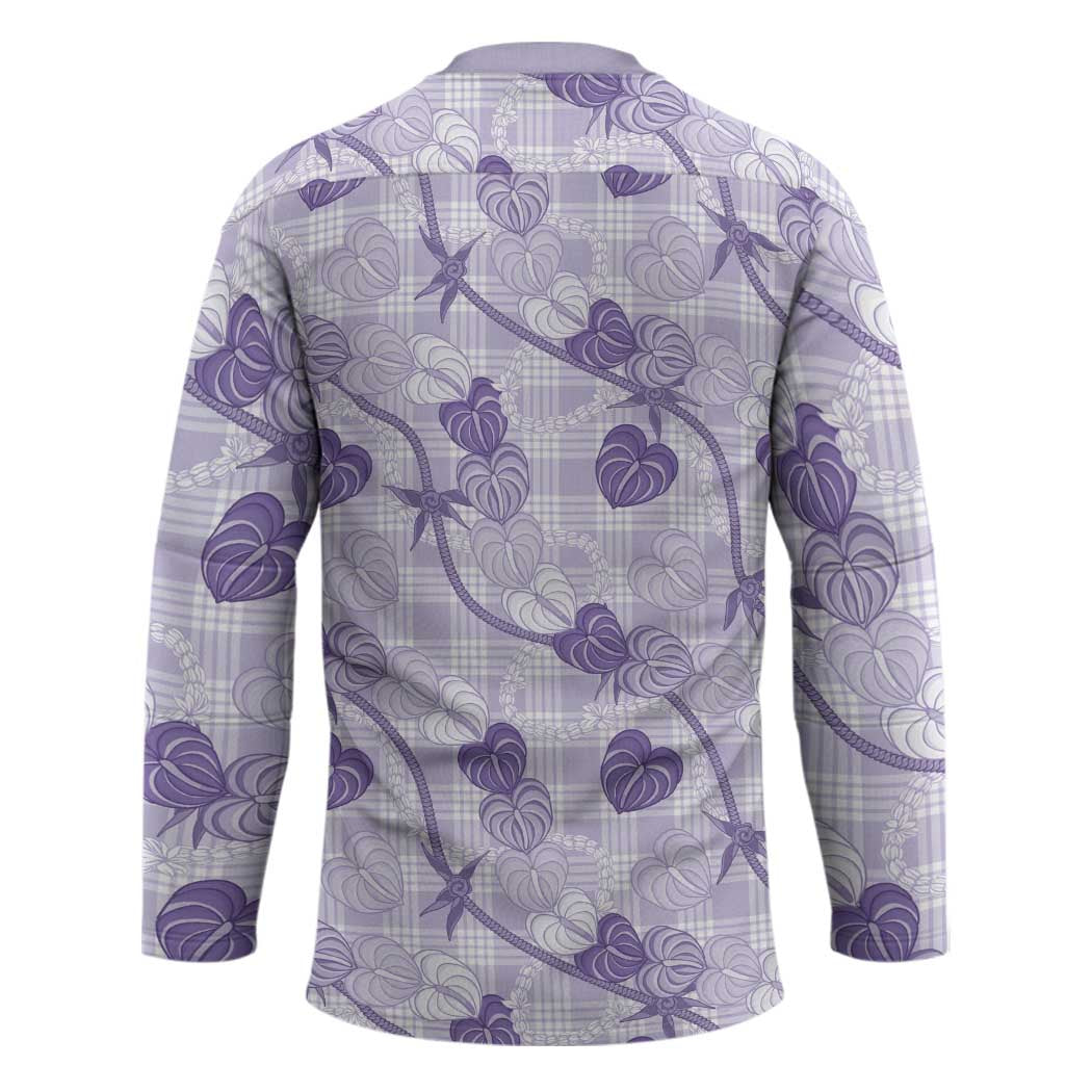 Anthurium Pikake Ti Leaf Palaka Hockey Jersey Purple Version