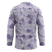 Anthurium Pikake Ti Leaf Palaka Hockey Jersey Purple Version
