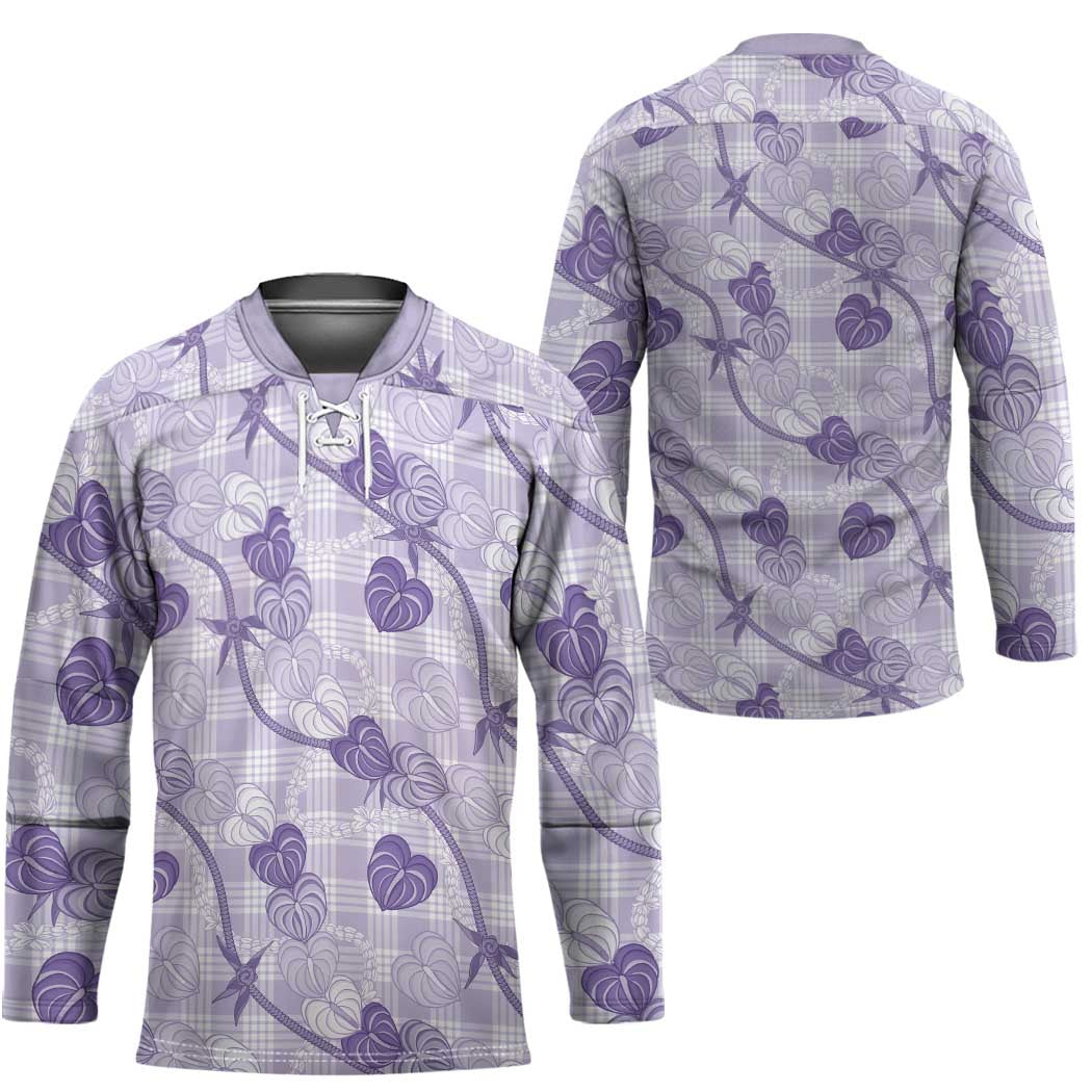 Anthurium Pikake Ti Leaf Palaka Hockey Jersey Purple Version