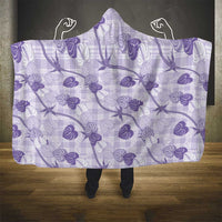 Anthurium Pikake Ti Leaf Palaka Hooded Blanket Purple Version LT01 - Polynesian Pride