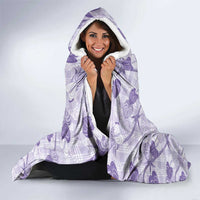 Anthurium Pikake Ti Leaf Palaka Hooded Blanket Purple Version LT01 - Polynesian Pride