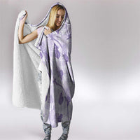Anthurium Pikake Ti Leaf Palaka Hooded Blanket Purple Version LT01 - Polynesian Pride