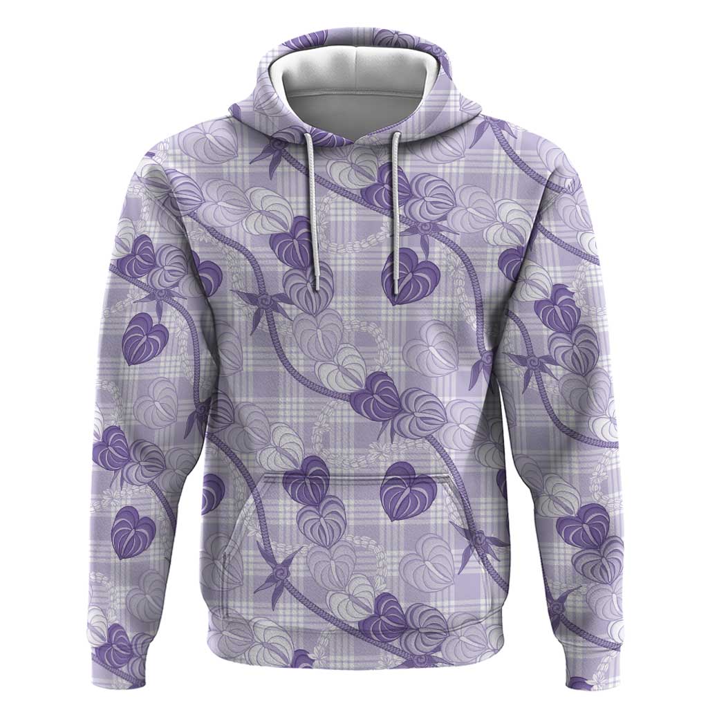 Anthurium Pikake Ti Leaf Palaka Hoodie Purple Version LT01 Pullover Hoodie Purple - Polynesian Pride
