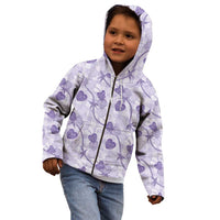 Anthurium Pikake Ti Leaf Palaka Kid Hoodie Purple Version LT01 - Polynesian Pride