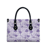 Anthurium Pikake Ti Leaf Palaka Leather Bag Purple Version