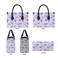 Anthurium Pikake Ti Leaf Palaka Leather Bag Purple Version