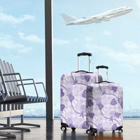 Anthurium Pikake Ti Leaf Palaka Luggage Cover Purple Version LT01 - Polynesian Pride