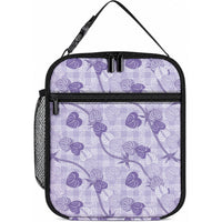 Anthurium Pikake Ti Leaf Palaka Lunch Bag Purple Version LT01 10.2 × 8.3 × 4.3 inch Purple - Polynesian Pride