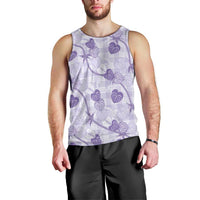 Anthurium Pikake Ti Leaf Palaka Men Tank Top Purple Version LT01 - Polynesian Pride