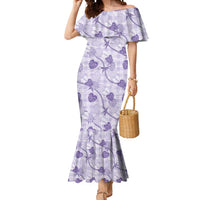 Anthurium Pikake Ti Leaf Palaka Mermaid Dress Purple Version LT01 Women Purple - Polynesian Pride