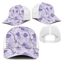Anthurium Pikake Ti Leaf Palaka Mesh Trucker Cap Purple Version LT01 - Polynesian Pride