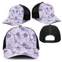 Anthurium Pikake Ti Leaf Palaka Mesh Trucker Cap Purple Version LT01 - Polynesian Pride
