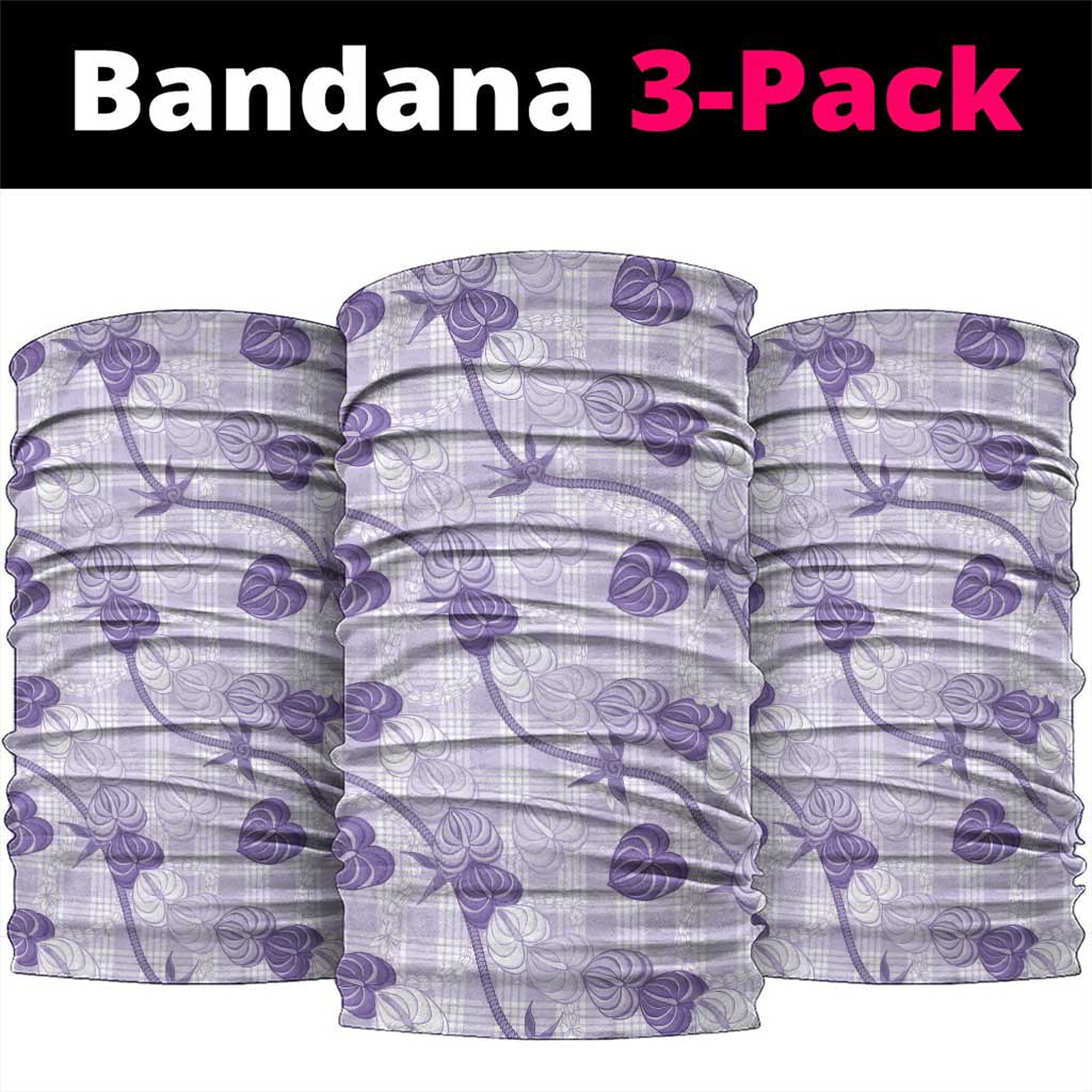 Anthurium Pikake Ti Leaf Palaka Neck Gaiter Purple Version LT01 package One Size: 25*50cm Purple - Polynesian Pride