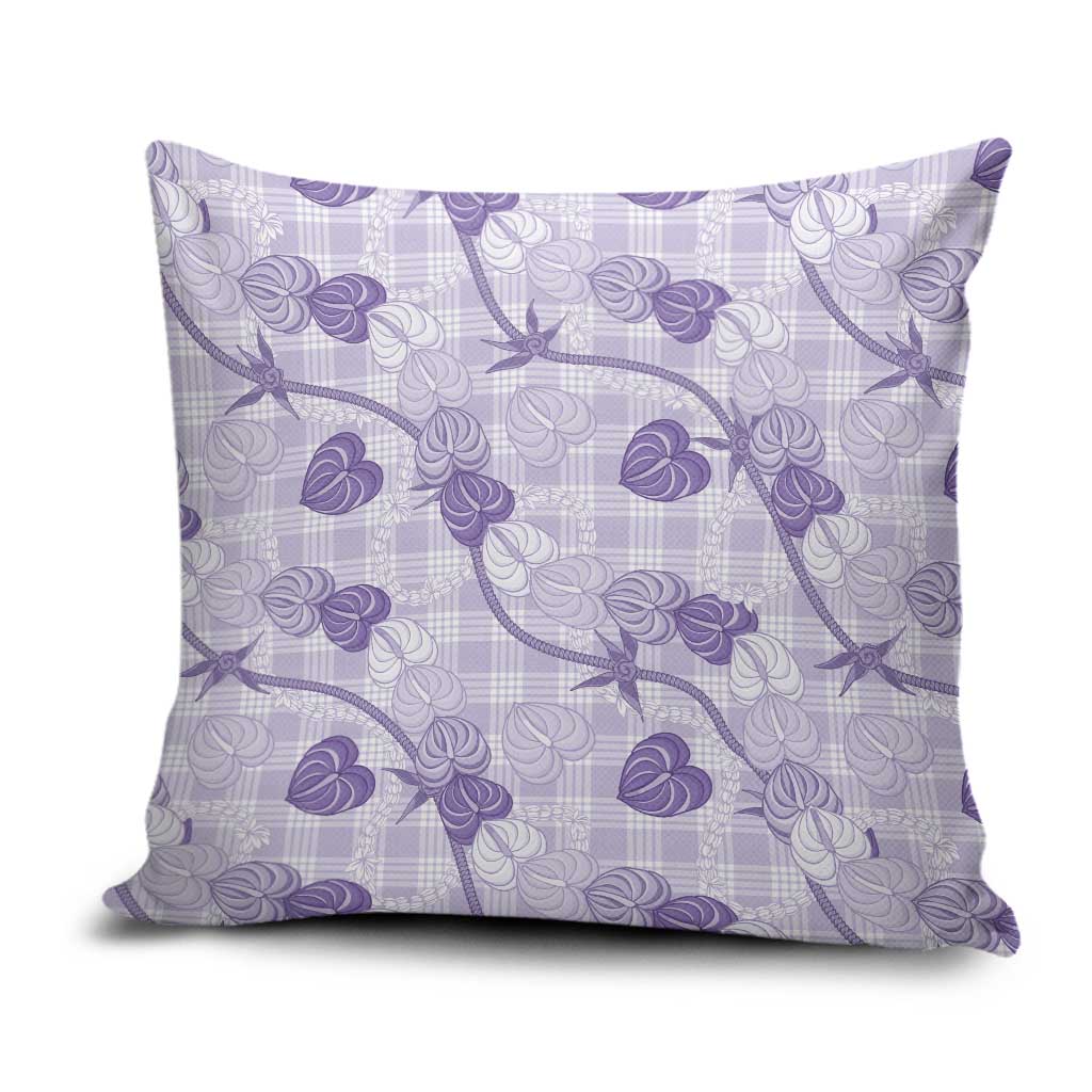 Anthurium Pikake Ti Leaf Palaka Pillow Cover Purple Version LT01 Purple - Polynesian Pride