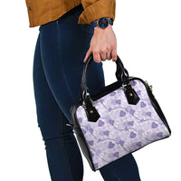Anthurium Pikake Ti Leaf Palaka Shoulder Handbag Purple Version LT01 - Polynesian Pride