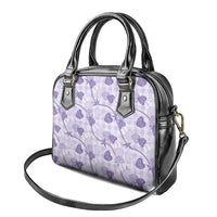 Anthurium Pikake Ti Leaf Palaka Shoulder Handbag Purple Version LT01 - Polynesian Pride