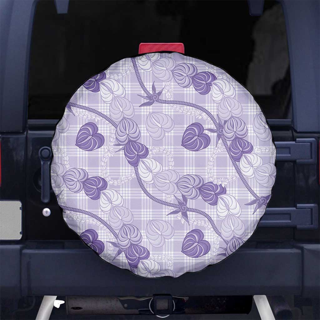 Anthurium Pikake Ti Leaf Palaka Spare Tire Cover Purple Version LT01 No hole Purple - Polynesian Pride