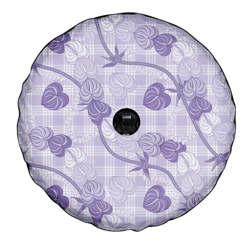 Anthurium Pikake Ti Leaf Palaka Spare Tire Cover Purple Version LT01 - Polynesian Pride