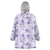 Anthurium Pikake Ti Leaf Palaka Wearable Blanket Hoodie Purple Version LT01 One Size Purple - Polynesian Pride