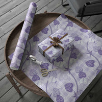 Anthurium Pikake Ti Leaf Palaka Wrapping Paper Purple Version